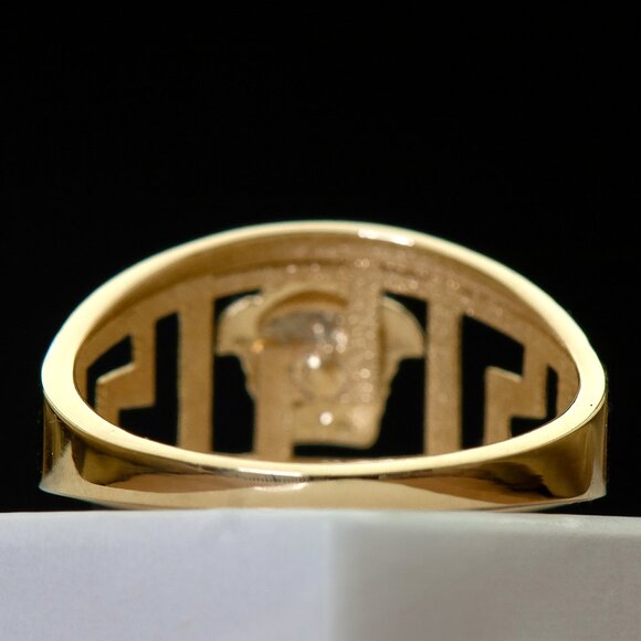 10K Yellow & White Gold Two Tone Medusa Greek Goddess Ring Stamped 10K Sz 7.25 - Picture 4 of 12